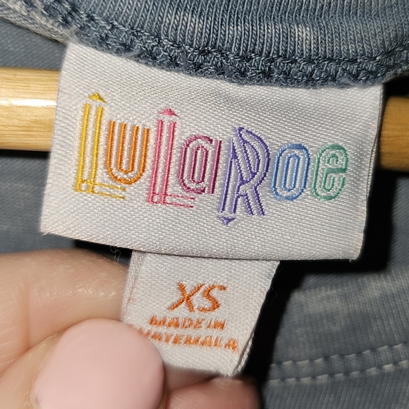 Lularoe Gray stonewashed look long short-sleeved dress xs - Picture 2 of 3